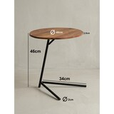 thumbnail of Beistelltisch 40x46x40cm Sheesham Holz Metall Couchtisch, Industrial Style Echtholz Tischchen Wohnzimmer, Holztisch Sofatisch Metallbeine,