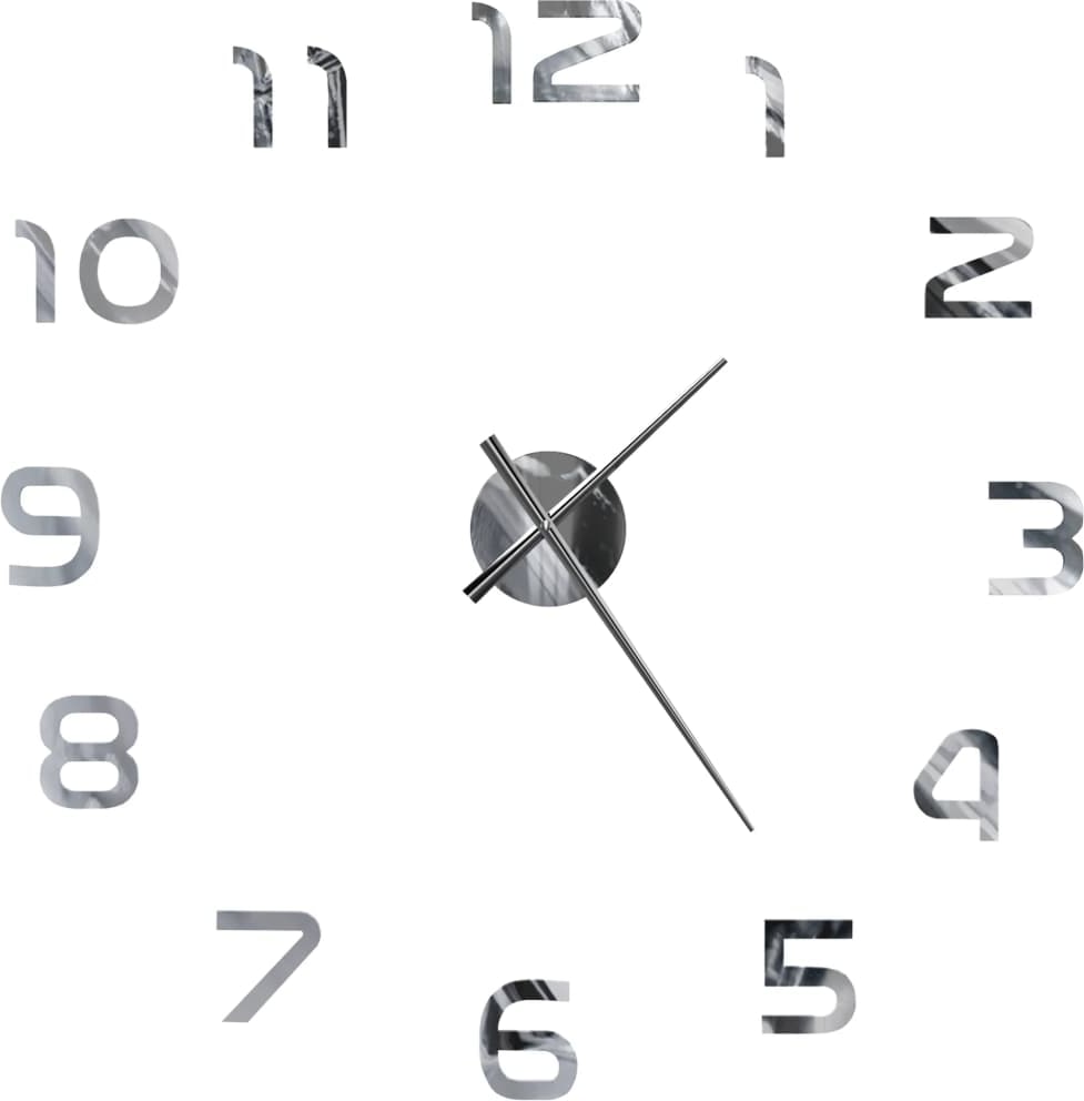 Décoshop26 - 3D-Wanduhr modernes Design 100 cm XXL Silber DEC022265 DEC022265