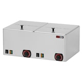 thumbnail of Gastro Wurstwärmer Würstchenwärmer Warmhalter Tischgerät 2 Becken 2xGN1/2