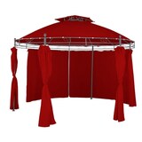 thumbnail of Pavillon ⌀3,5 m Gartenpavillon wasserdicht inkl. Seitenteile Pergola burgundrot : Burgundrot