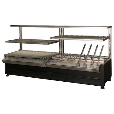 EURAST - Churrasco de carvão vegetal 4 grelhas de 76x26 - 1570x410x780 mm - 52995353