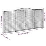 thumbnail of vidaXL Gabionen mit Hochbogen 3 Stk. 400x30x180/200cm Verzinktes Eisen