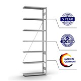 thumbnail of PROREGAL Fachbodenregal Stecksystem | Anbauregal | HxBxT 300x100x30cm | 7 Ebenen | Fachlast 220 kg | Einseitig nutzbar | Verzinkt
