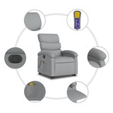 thumbnail of vidaXL Elektrischer Massagesessel mit Aufstehhilfe Hellgrau Stoff