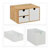 thumbnail of Relaxdays Schubladenbox, Bambus & MDF, Mini Kommode 3 Schubladen, HBT: 14,5x25x20 cm, Schreibtisch Organizer, natur/weiß
