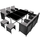thumbnail of tectake Salon de jardin MALAGA 10 places avec housse de protection - noir/gris - 404319
