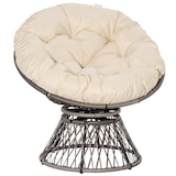 thumbnail of Outsunny silla giratoria 360° de ratán sillón papasan de mimbre sintético con cojín y marco de acero carga 160 kg para jardín terraza 87x97x86 cm
