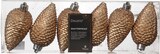 thumbnail of 6 Christbaumschmuck Zapfen Kunststoff 8cm bruchsicher mit Glitzer Weihnachtsbaumkugeln Christbaumschmuck Weihnachtsbaumschmuck Karamellbraun