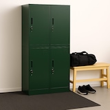 thumbnail of Taquilla HWC-P63, caja fuerte Armario taquilla Puerta del armario Barra de colgar, 90x38x45cm acero ~ verde