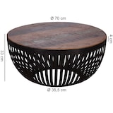 thumbnail of Couchtisch 70x33x70 cm Holz / Metall Wohnzimmertisch Industrial, Clubtisch Tisch Wohnzimmer, Sofatisch mit Metallgestell, Loungetisch massiv, Design