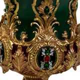 thumbnail of Vacchetti Portavaso resina oro e verde cm61,7x53,8h69,7