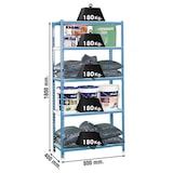 thumbnail of Scaffalatura metallica Simonclick senza viti 5 ripiani. Colore BLU/BIANCO 1800x800x400 mm