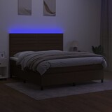 thumbnail of vidaXL Boxspringbett mit Matratze & LED Dunkelbraun 180x200 cm Stoff