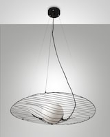 thumbnail of Homa Pendelleuchte aus schwarzem Metall und mundgeblasenem Glas, E27 (40W), elegantes Design für Innen, IP20, höhenverstellbar bis 2000 mm