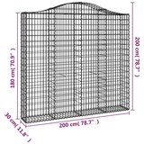 thumbnail of vidaXL Gabione mit Hochbogen 200x30x180/200 cm Verzinktes Eisen