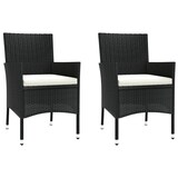 thumbnail of vidaXL 3-tlg. Garten-Essgruppe mit Kissen Schwarz Poly Rattan