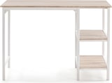 thumbnail of Mesa de Escritorio Colón Blanco, Mesa de Ordenador, 2 estantes, Estilo Industrial, 110 x 55 x 76 cm