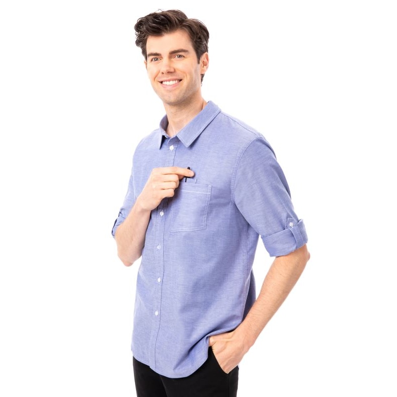 Chef Works® Herrenhemd MODERN OXFORD Classic Stretch, Blue, Größe L