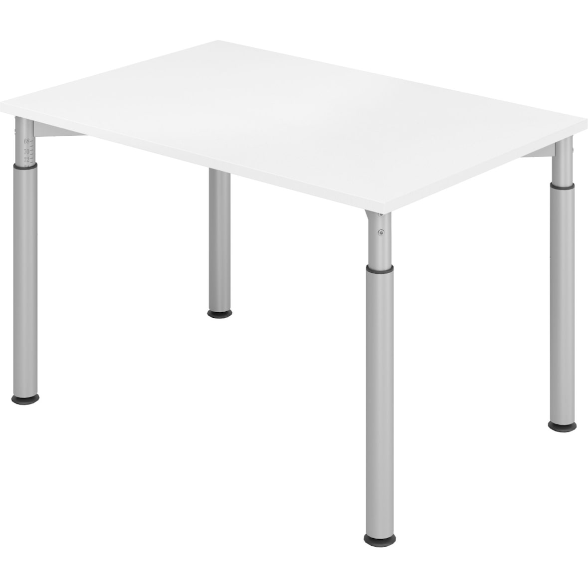 Schreibtisch 120x80cm Weiß/Silber