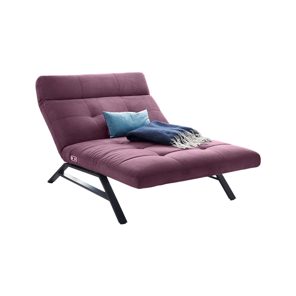 KAWOLA tumbona AMERIVA sillón Relax tumbona Maxi Terciopelo base púrpura negro