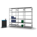 thumbnail of PROREGAL Fachbodenregal Stecksystem | Grundregal | HxBxT 250x100x60cm | 6 Ebenen | Fachlast 140 kg | Beidseitig nutzbar | Verzinkt