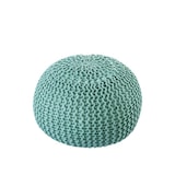 thumbnail of PREMIUM Sitzhocker Pouf  ø 45cm  Strickpouf Indoor u. Outdoor - pflegeleicht & nachhaltig : mint - ocean wave