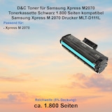 thumbnail of D&C Toner für Samsung Xpress M2070 Tonerkassette Schwarz 1.800 Seiten kompatibel Samsung Xpress M 2070 Drucker MLT-D111L