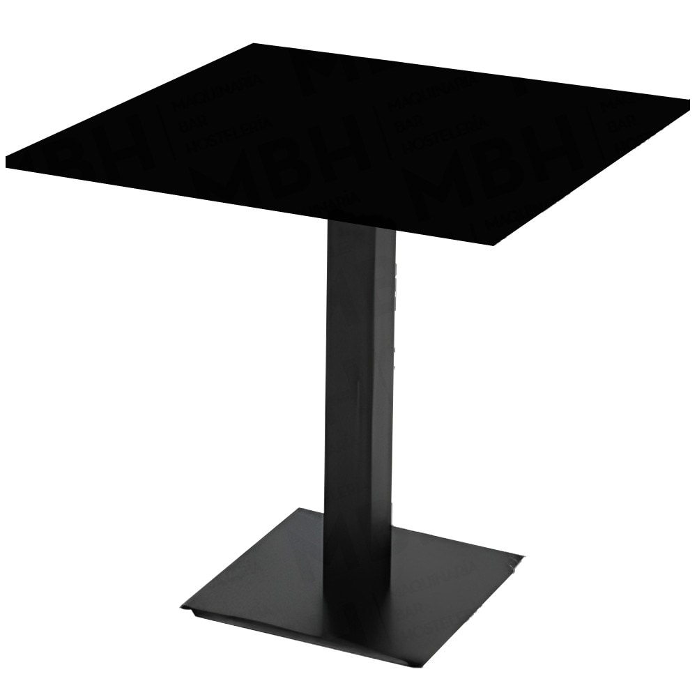 Mesas cuadradas 70X70 cm COMPACTO PREMIUM color ebano. Mobiliario hostelería para interior y exterior de bar y restaurante - base cuadrada