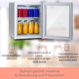 thumbnail of Brooklyn 24 Mini-Kühlschrank Glastür LED Ablage Silber