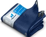 thumbnail of Abdeckplane 80 g/m² (10 x 12 m, Blau) wasserdichte Plane mit Ösen - Gewebeplane Schutzplane