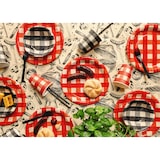 thumbnail of 6 Pappteller 27cm Kariert Partyteller Einwegteller plastikfrei Partygeschirr Geburtstag Party Tischdeko Rot Weiß