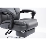 thumbnail of Décoshop26 - Fauteuil de bureau ergonomique en synthétique gris avec repose-pieds et accoudoirs BUR10380