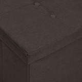 thumbnail of Helloshop26 - Klappbare Aufbewahrungsbank 110 x 38 x 38 cm dunkelbraunes Kunstleinen 02_0010897