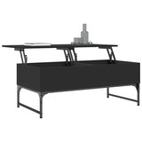 thumbnail of Table basse noir 100x50x40 cm bois d'ingénierie et métal Modèle Renaissance Prestige