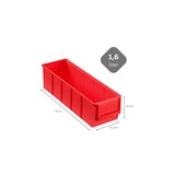 thumbnail of PROREGAL 10x Rote Industriebox 300 S | HxBxT 8,1x9,1x30cm | 1,6 Liter | Sichtlagerkasten, Sortimentskasten, Sortimentsbox, Kleinteilebox