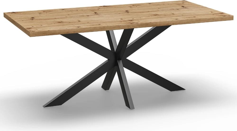 Gastro Esstisch 200x100 cm | Eiche Artisan | Spider-Gestell