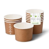 thumbnail of greenbox - Suppenbecher to go aus Karton 525 ml, Ø 114 mm, braun, Icons, 250 St.