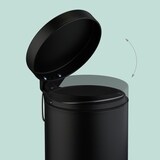 thumbnail of Relaxdays Kosmetikeimer, 3 Liter, entnehmbarer Inneneimer, Metall, Badezimmer & Gäste WC, Mülleimer mit Deckel, schwarz