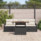 thumbnail of vidaXL 5-teiliges Garten-Sofa-Set mit Kissen Schwarz Poly Rattan Akazie