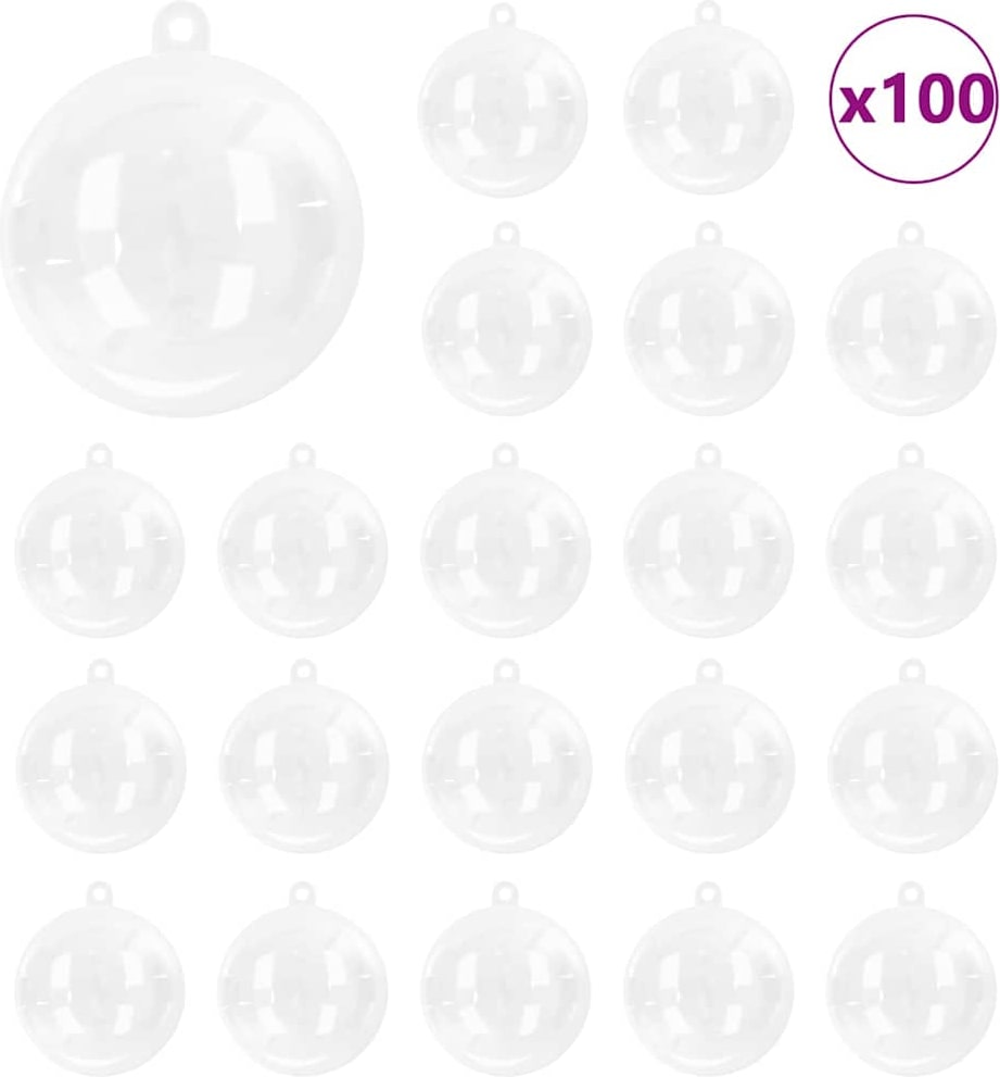 100 durchsichtige Plastikkugeln zum Basteln.