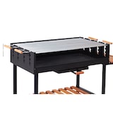 thumbnail of Tarrington House Grelhador a carvão Bratislava, aço/cmadeira de pinho, 143 x 68 x 90 cm, 2 rodas, prateleira lateral, grelhas reguláveis, preto