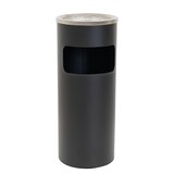 thumbnail of Abfalleimer mit Aschenbecher 30 L Schwarz Metall pulverbeschichtet Mülleimer Aschenbecher 2 in 1