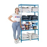 thumbnail of PROREGAL Schwerlastregal MULI | HxBxT 180x80x30cm | 5 Fachböden | Fachlast 150kg | Blau | Lagerregal Kellerregal Werkstattregal Metallregal