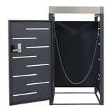 thumbnail of 1er-Mülltonnenverkleidung | HxBxT 110x60x62cm | 80-240 Liter | Mülltonnenbox Pflanzkasten Edelstahl-Metall