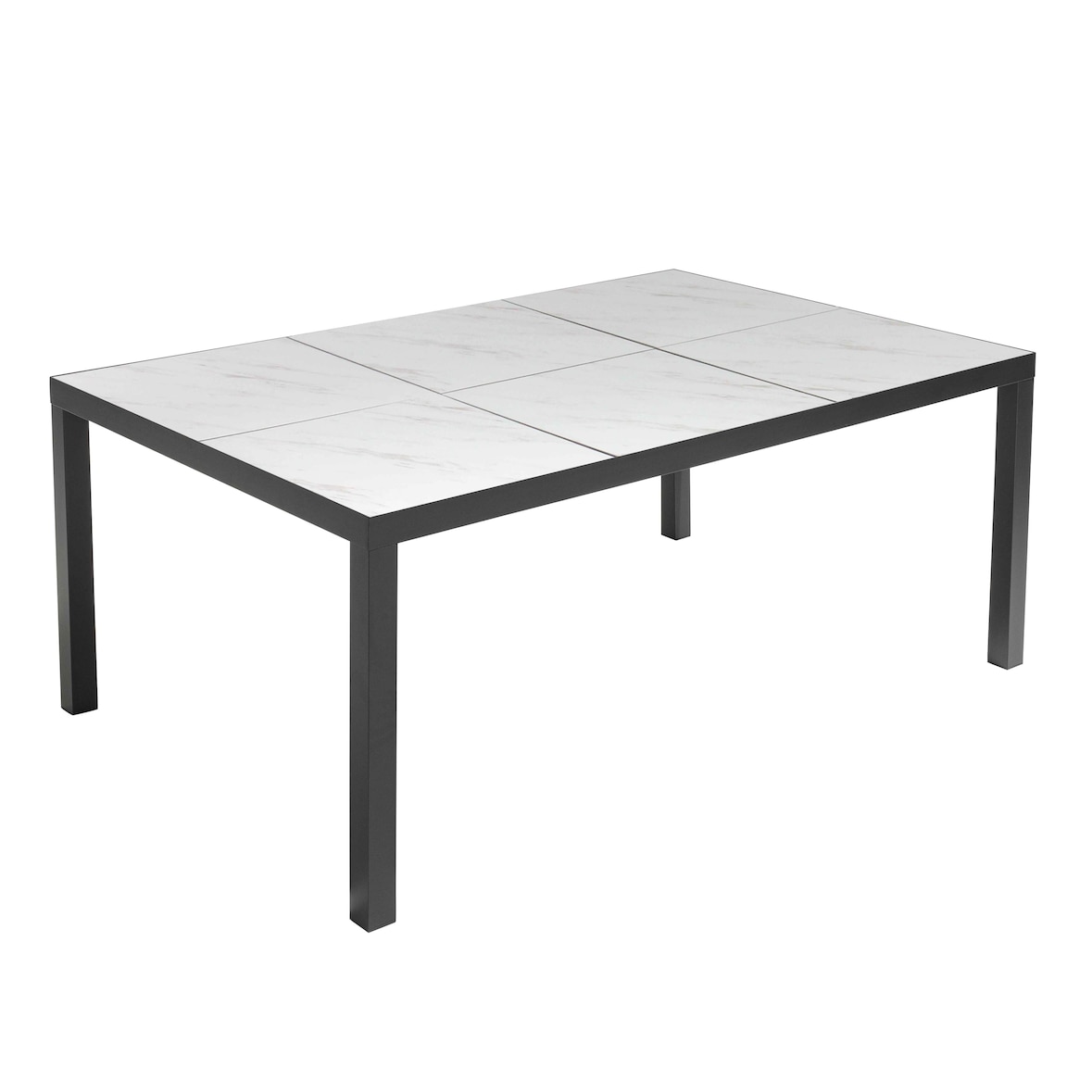 Gartentisch aus Keramik mit Marmoreffekt 182 cm