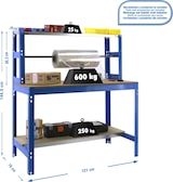 thumbnail of SimonRack Banco de Trabajo Taller, 1210x760 mm, Porta Rollo, Capacidad Carga 600 kg, Azul - BT-4