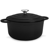 thumbnail of Podolica Bräter 5,5 Ltr Kasserolle Gusseisen Emaille oval zwei Griffe Schwarz