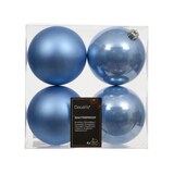 thumbnail of 4 Weihnachtskugeln 10cm Kunststoff klassisch & bruchsicher Christbaumkugeln Weihnachtsbaumkugeln Christbaumschmuck Weihnachtsbaumschmuck Himmelblau