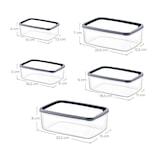 thumbnail of Set 5 Recipientes Herméticos para Alimentos, de forma Rectangular Gris 7house