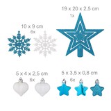 thumbnail of Relaxdays Weihnachtskugeln 101er Set, Kunststoff, Weihnachtsbaumdeko mit Kugeln & Spitze, Christbaumschmuck, petrol/weiß